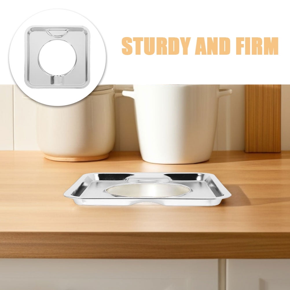 SWETRACE Heavy Duty Square Gas Range Pans 2Pcs Stainless Steel Drip Catching for Cookers