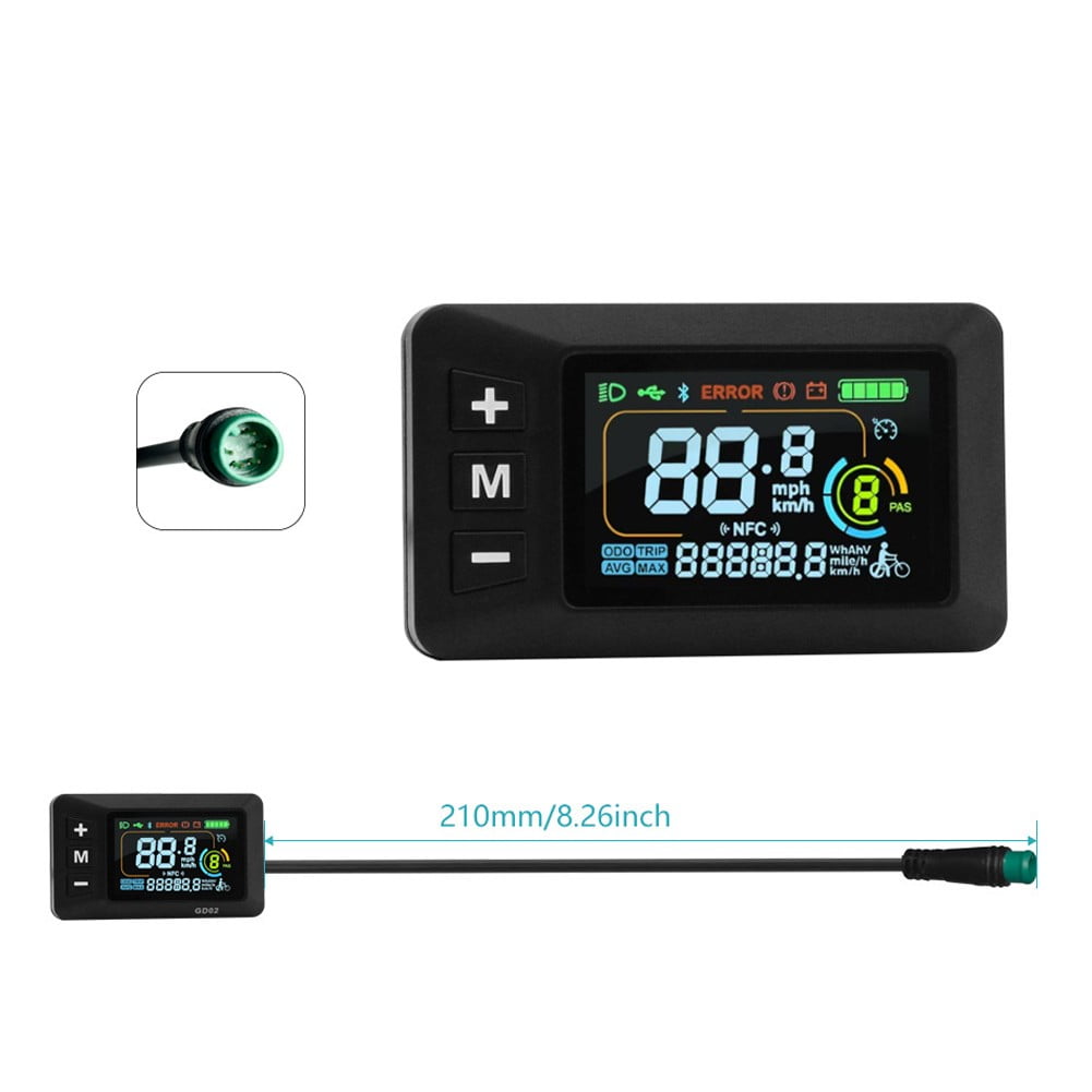 E-Bike Display 24V 36V 48V 60V Lcd Display With 5 Pin Waterproof Interface Cable Fangkenuo