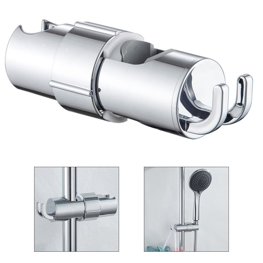 Adjustable Shower Head Holder With 2 Hooks Rotatable Handheld Shower Head Bracket For 16-27Mm Slide Rod Bathroom Accessories \ufeff Smile Home