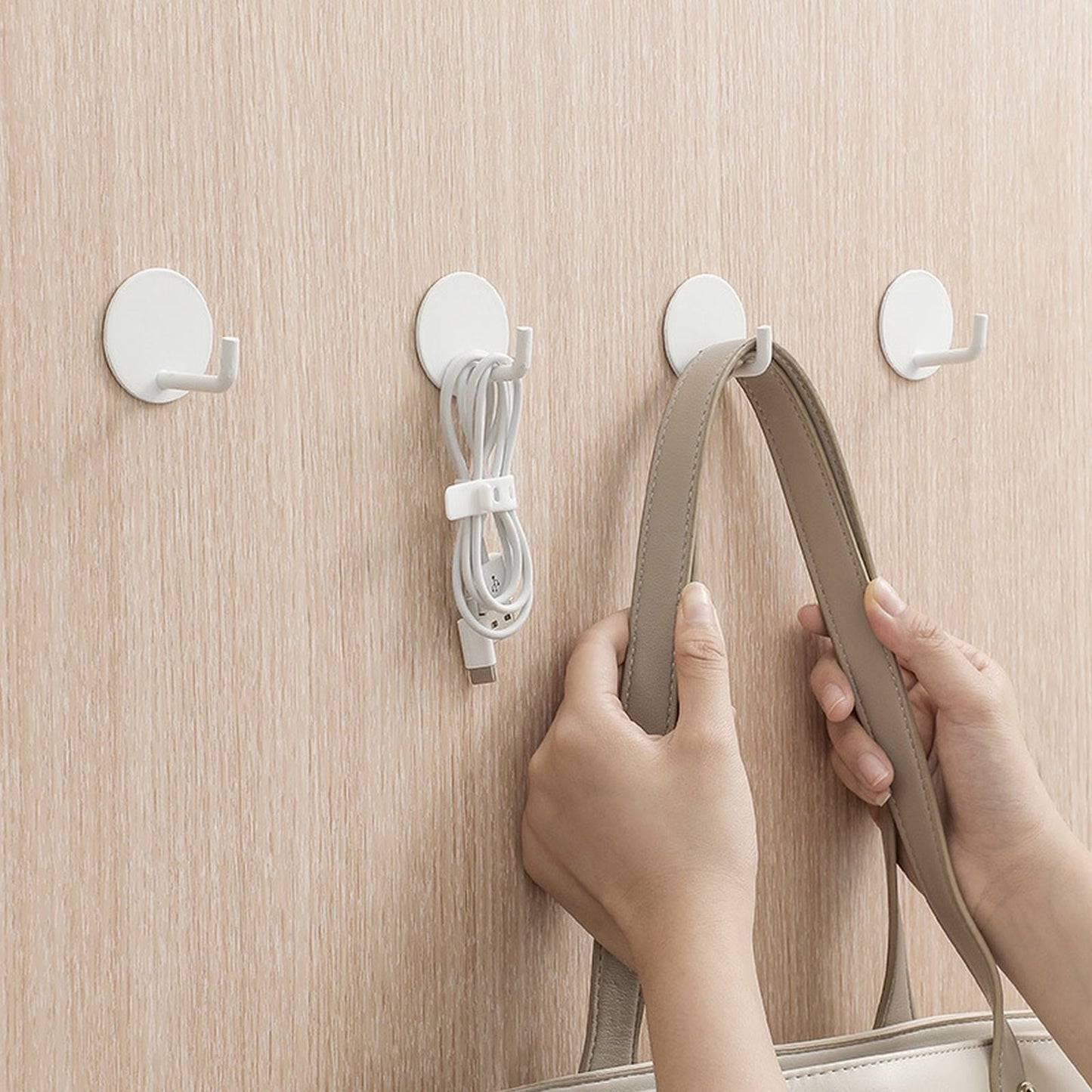 Adhesive Hooks Heavy Duty Waterproof in Shower Hooks for Hanging Loofah, Towels Clothes for Bathroom Removable Stainless Steel Brush Nickel Adhesive Wall Hooks 4 Pcs (Sliver) 1.8x1.8 1.8" x 1.8" White