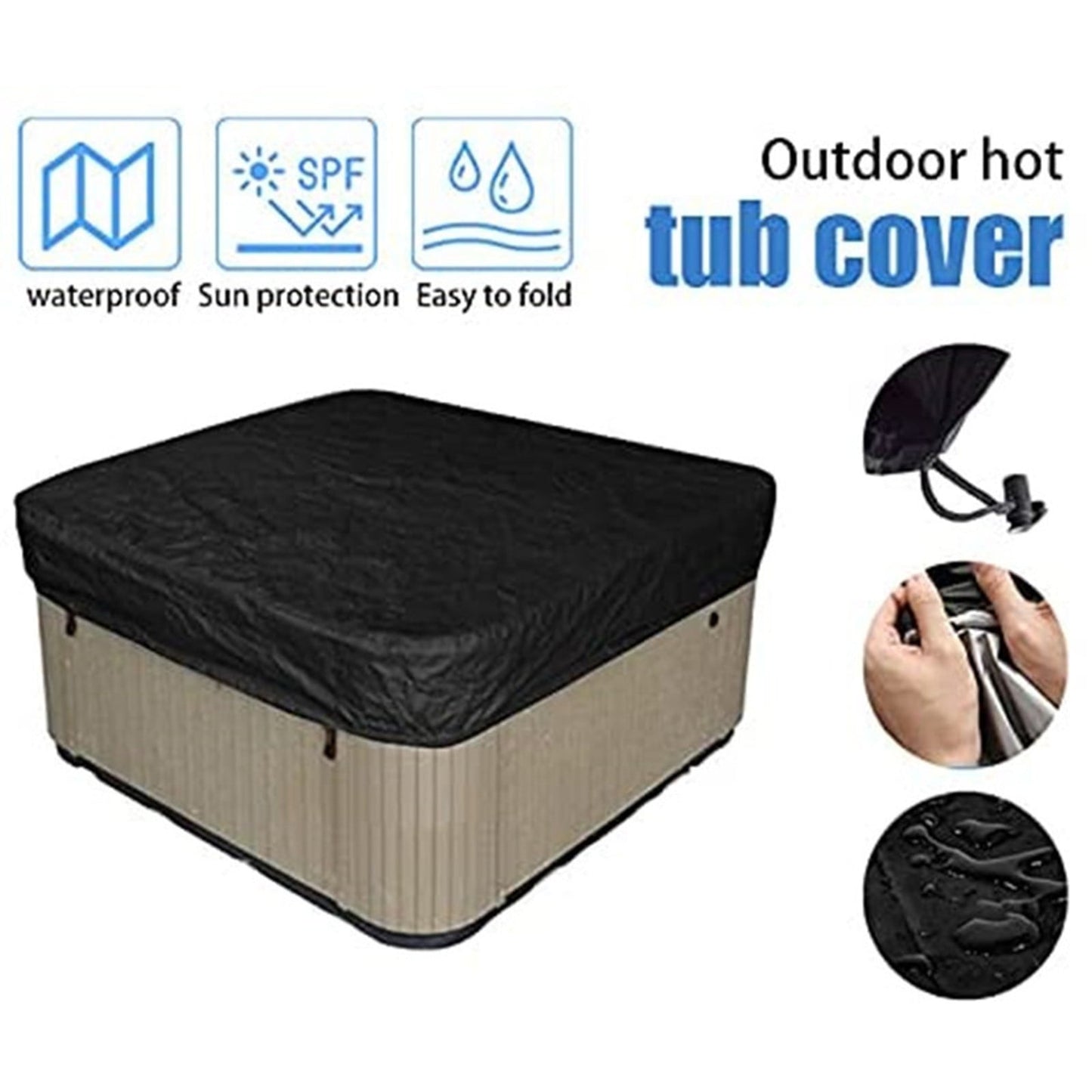 Square Hot Tub Cover - Outdoor Heavy Duty Protector for Patio Spas and Swimming Pools | Hard Covers For Hot Tub Waterproof Dust Cover for Hot Tubs, Jacuzzis, and Outdoor(Black -89.76x11.81") Coffee -89.76x11.81"