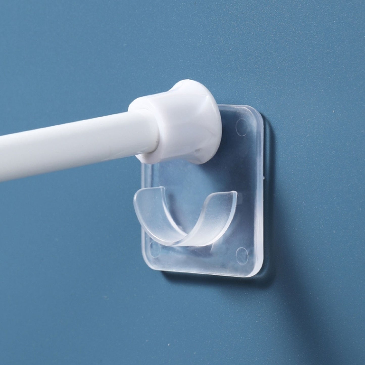 Adhesive Shower Rod Holders, No Drilling Shower Curtain Rod Holders For Wall,Shower Curtain Wall Mount,Stick On Shower Bar Holder,Clear 2 Pc,No Drilling,Shower Rod Not Incl(Clear) Clear