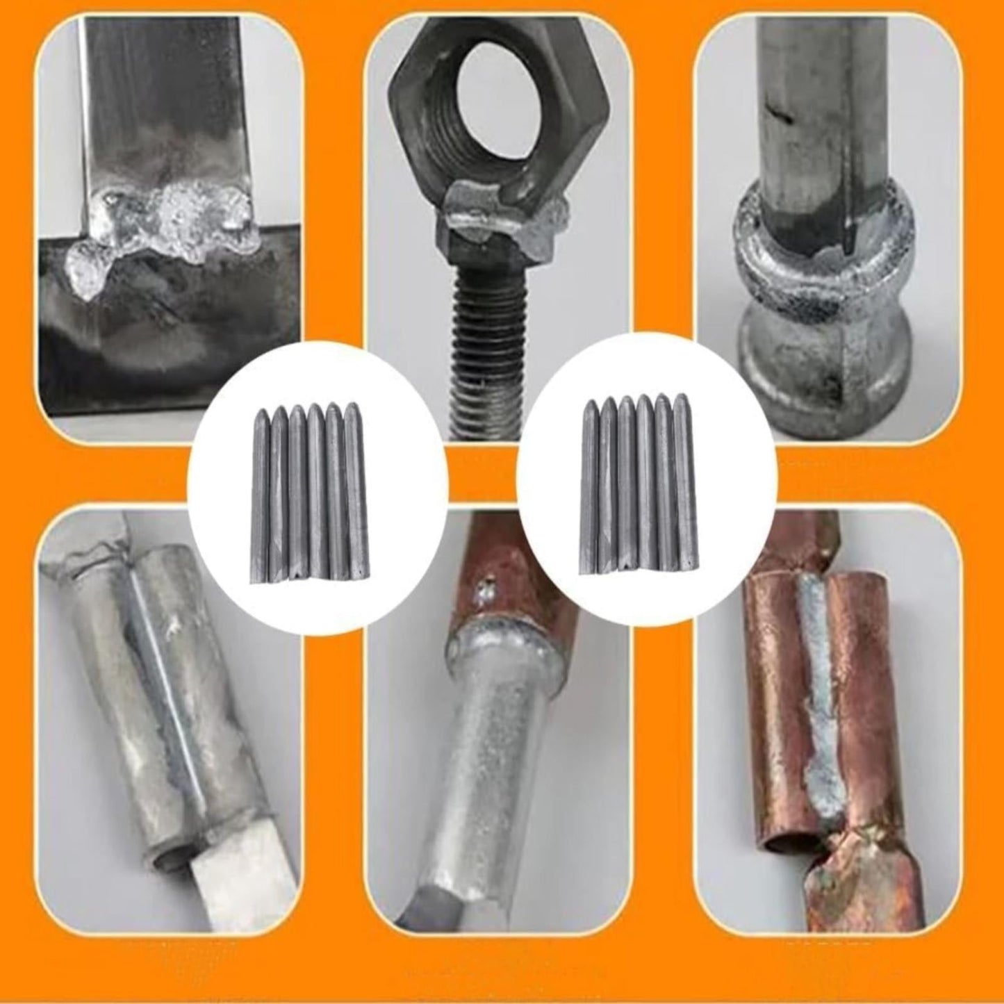 Low Temperature Universal Welding Rods, Metal Welding Arc Equipment, Easy Melt Aluminum Rods, Arc Welding Equipment Welding Equipment and Accessories, 6 Pcs, 3.07 Inches 3.07" Silver*6