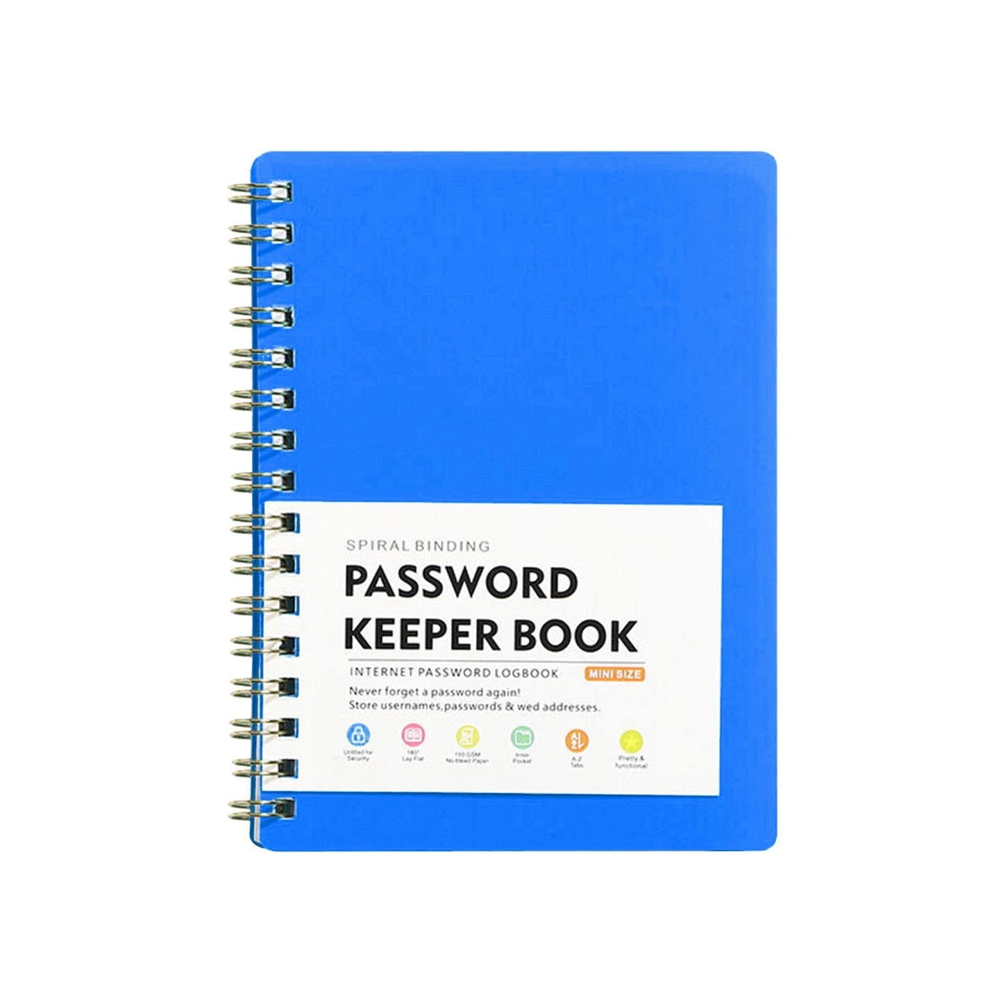 Spiral Password Book with Alphabetical Tabs,Plastic Password Book,Password Book Password Book with Personal Alphabet Label Internet Address and Password Headquarters Password Log, 4.25"x5.7"(Grey) Pink