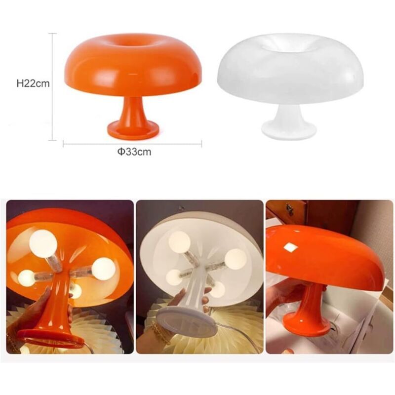 Mushroom Table Lamp LED Room Decoration Orange, 22 x 33 cm