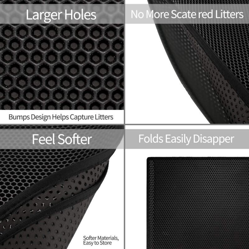 Double Layer Cat Litter Mat Black, 30 x 45 cm