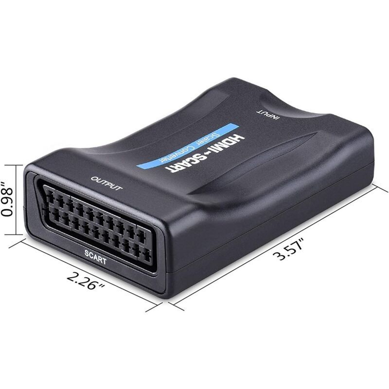 Scart to HDMI Adapter 1080P Converter Compatible with NTSC PAL Sky HD Blu Ray PS3 TV VCR VHS