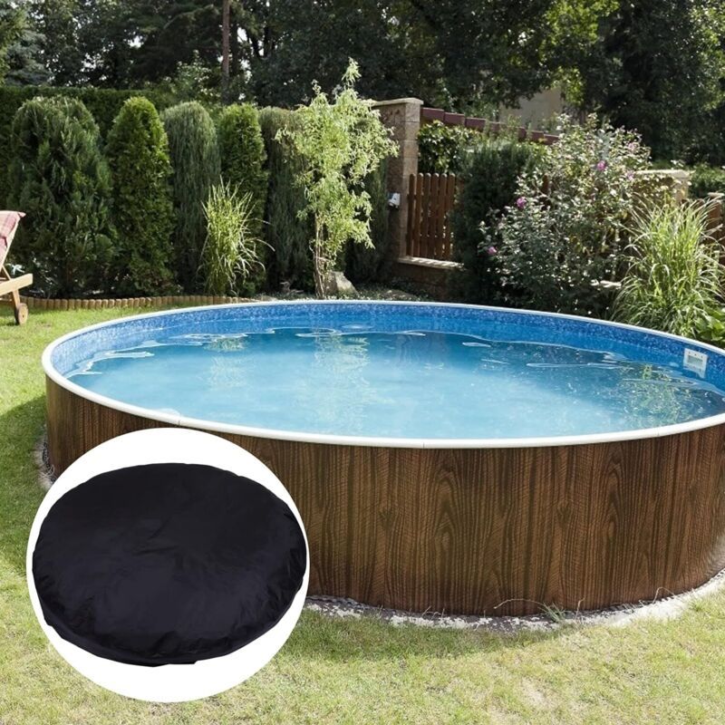 Round Spa Cover Waterproof 190T Brown, 215 x 70 cm