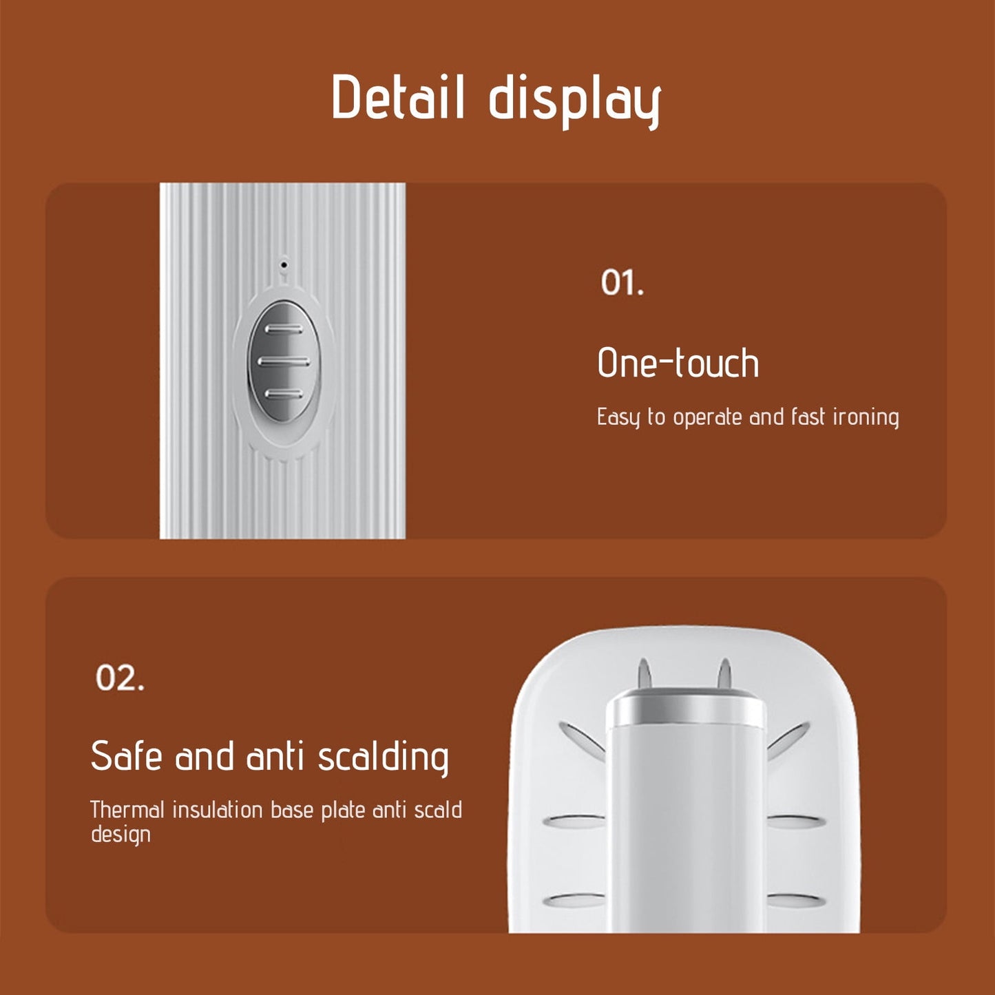 Travel Steamer for Clothes, Portable Iron, Steamer and Iron 2 In 1, Upgrade Portable Mini Ironing Machine, Rotatable Handheld Steam Iron, Foldable Travel Garment, for Home and Travel White