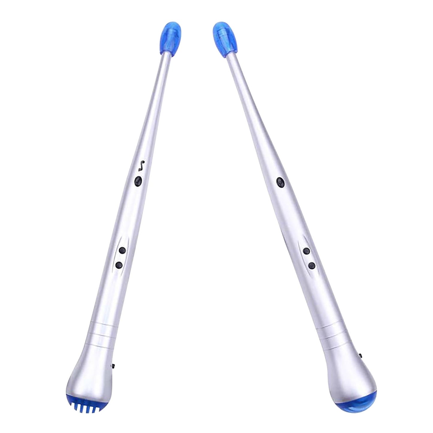 1 Pair Electronic Drumsticks, Adjustable Sensitivity Intelligent Electric Light Up Drumsticks, Electronic Air Drum Sticks, Rock Beat Drum Stick, Percussion Instrument Tool Silver
