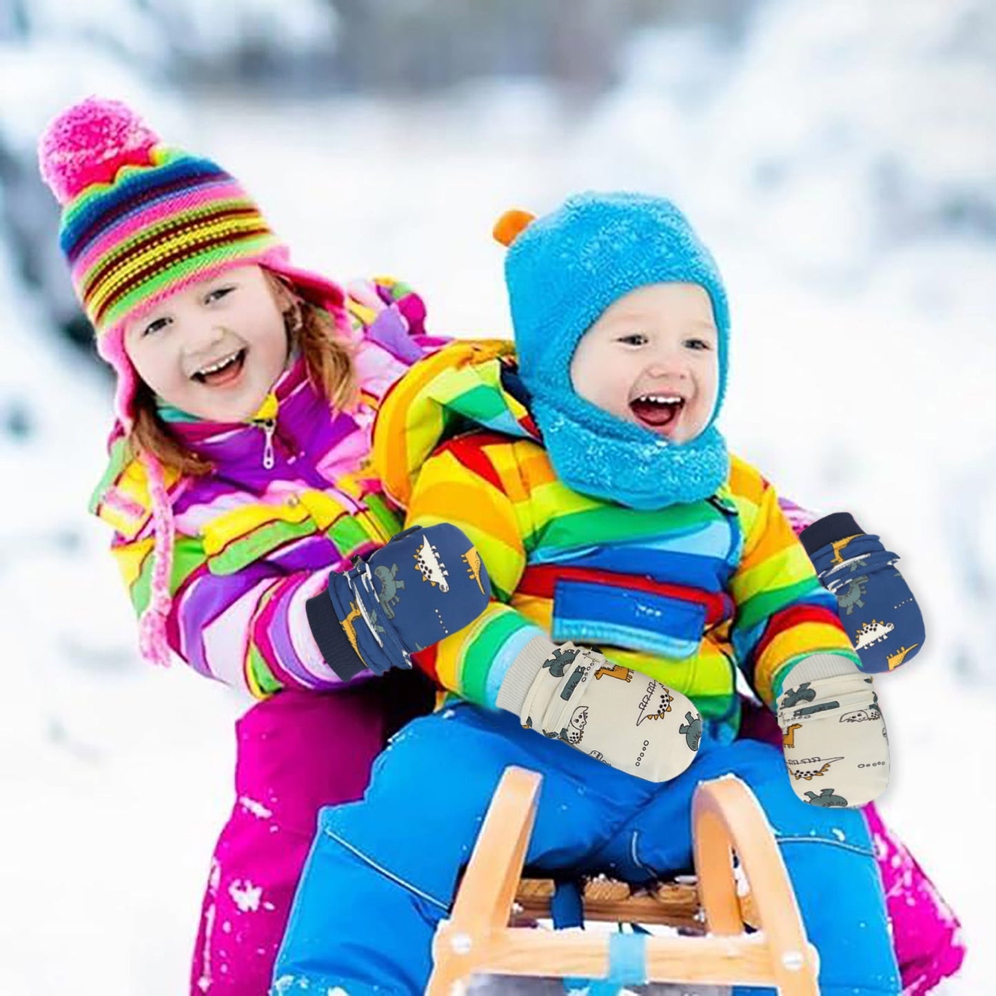 GXWEA 2T Gloves Kids Waterproof Gloves Kids Gloves Winter Gloves Thick Gloves Stretchy Warm Gloves Boys Girls 6-11 Year 4-8 Years AHA5 kids snow gloves White