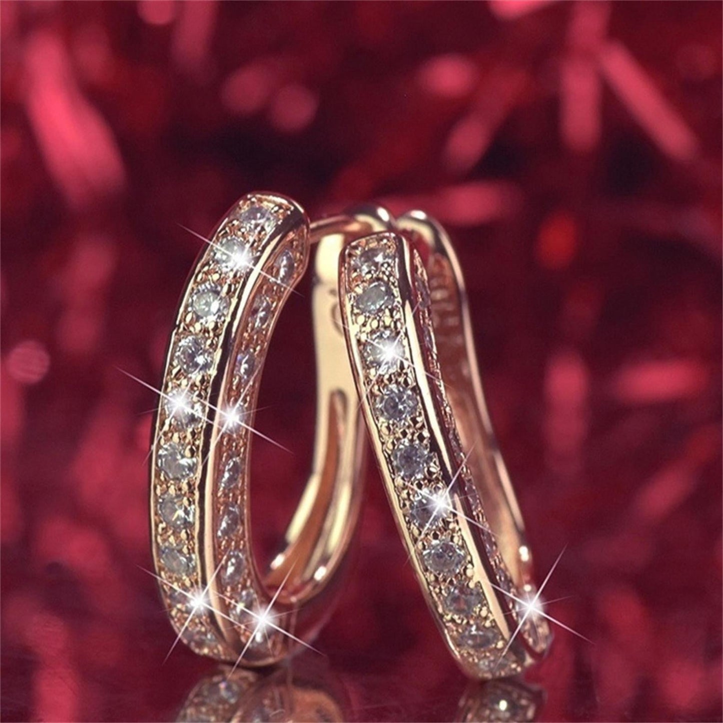 Chmadoxn 925 Hoop Earrings for Women Silver Women Hoop Earrings Set with GH Created Moissanite gold