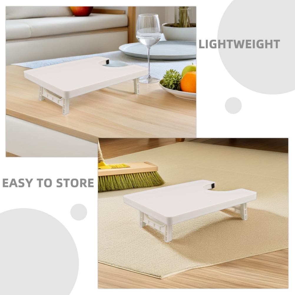 HOOWIFFY 2-Pack White Plastic Sewing Machine Extension Tables with Expanded Workspace for Crafting and Sewing Projects