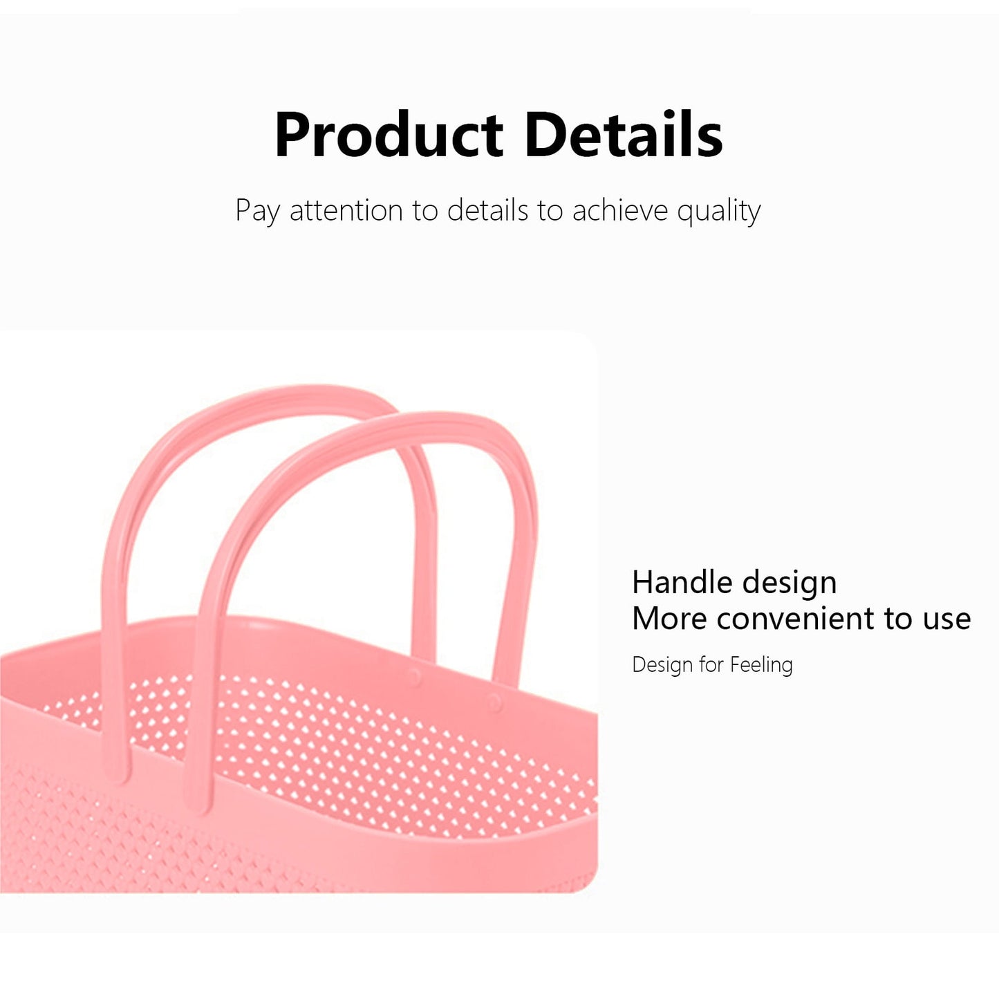 Chmadoxn Portable Shower Tote Plastic Storage Basket with Handle Box Organizer Bin for Bathroom, Pantry, Kitchen, College Dorm (11.22×7.09×7.09 inch) 11.22" x 7.09" x 7.09" Pink 1