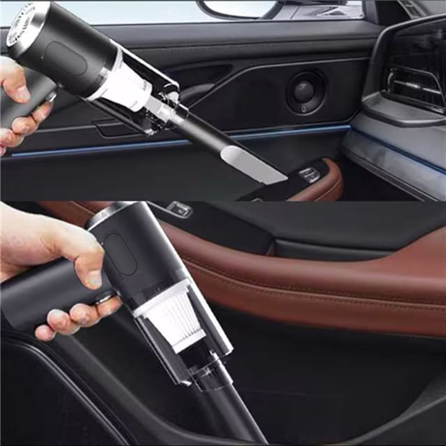 Kdkad Handheld Car Vacuum Cleaner, 120W Powerful Suction Small Car Vacuum Cleaner, Mini Dusts Buster with USB Portable Vacuum Cleaner(2 Filter) 6.1×6.4 in B