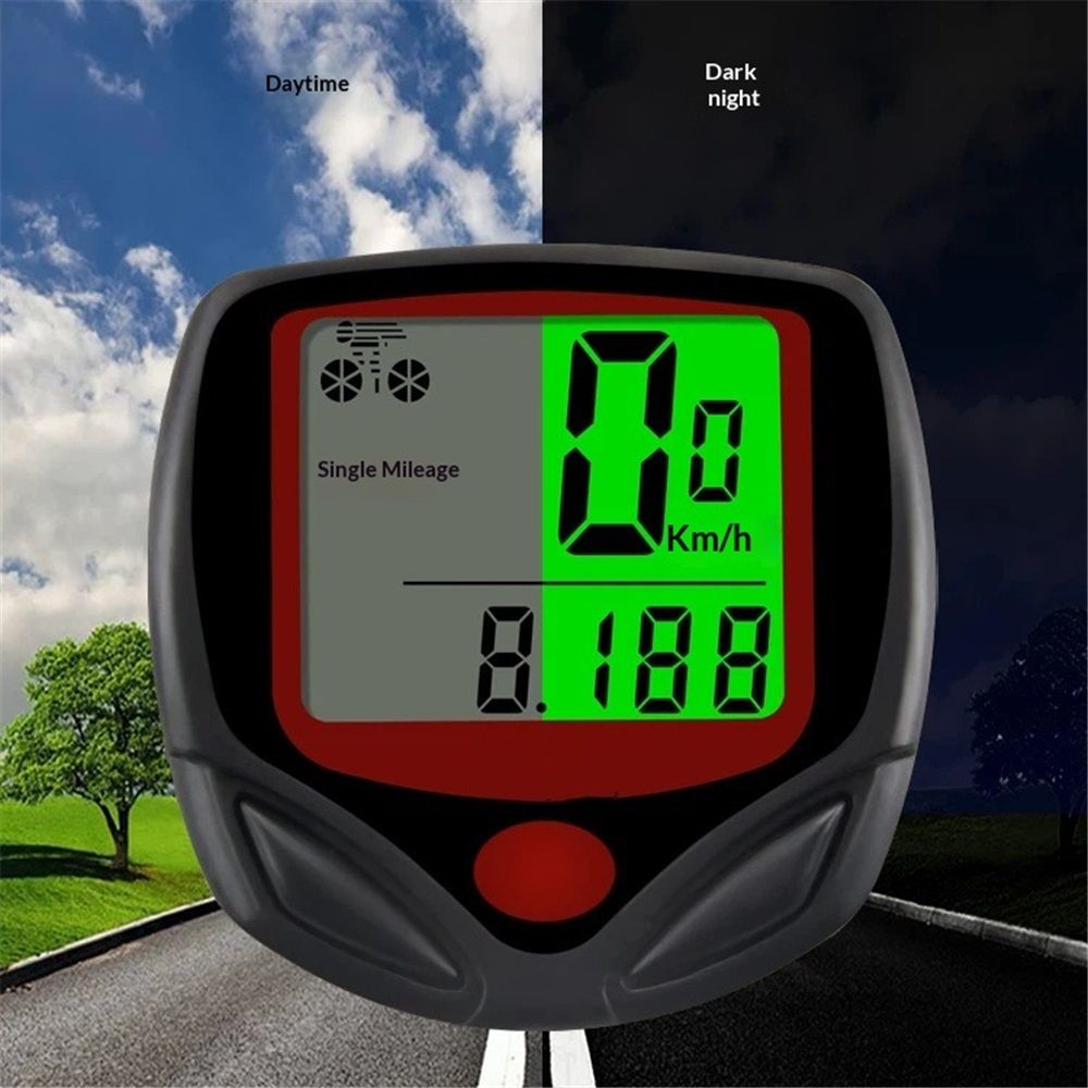 Bicycle Speedometer Odometer Wireless Cycling Computers Waterproof Cycle Bike Computer with LCD Display & Multi-Functions