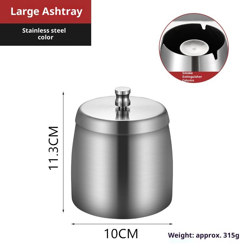 Outdoor Ashtray with Lid for Cigarettes,Stainless Steel Windproof/Rainproof Heavy Hidden Ashtray for Outside Patio Home Table Decor