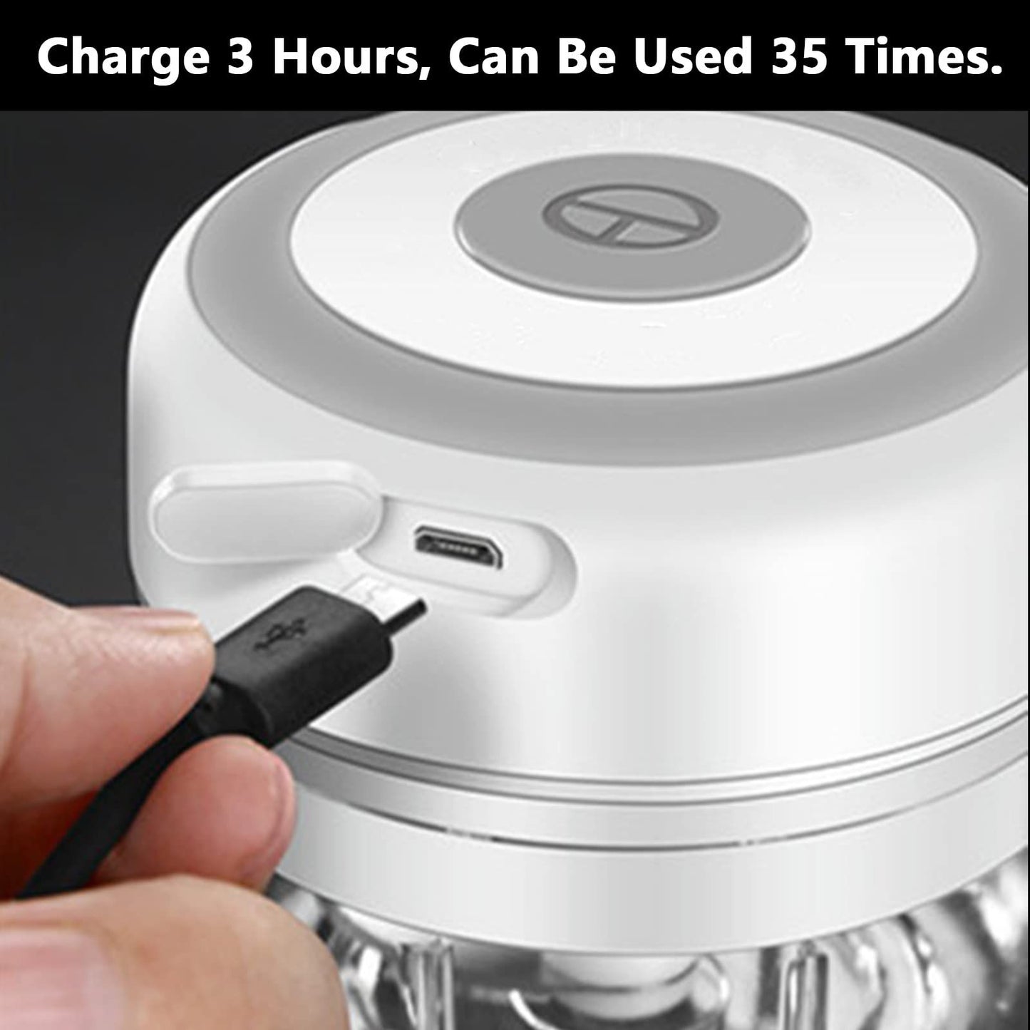 Electric Garlic Chopper, 250ML Vegetable Chopper, Food Chopper, USB Mini Garlic Mincer, Onion Chopper, Portable Small Food Processor for Garlic, Ginger, Chili, Vegetables (white)