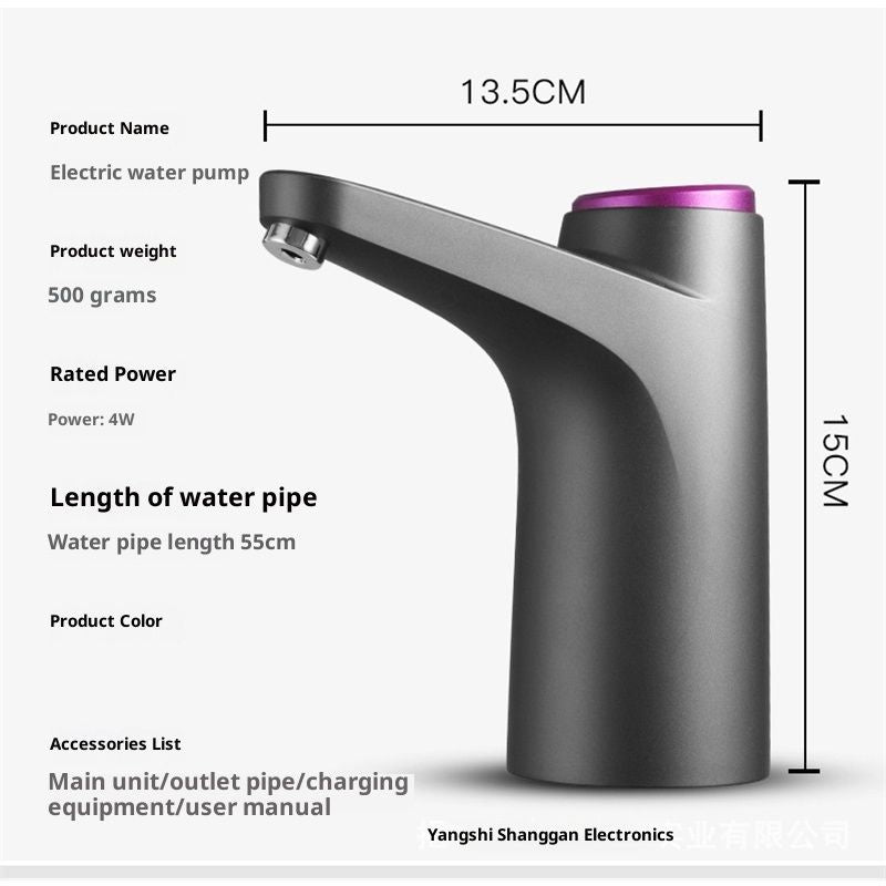 Portable Water Cooler Dispenser,Universal Water Dispenser for USB Charging Water Pump(black)