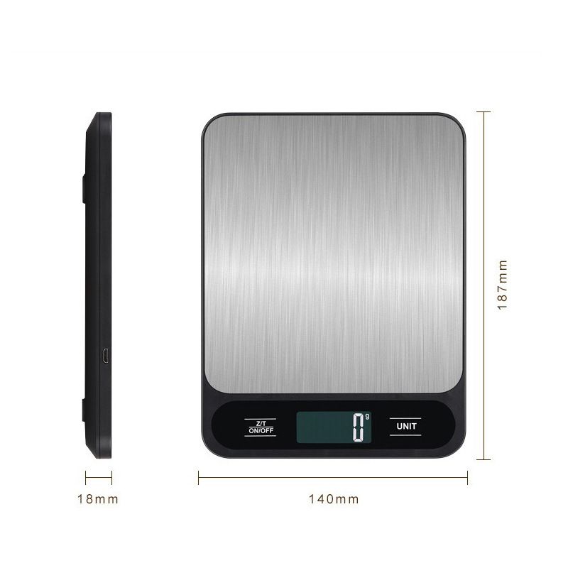 Digital Kitchen Food Scale for Cooking Baking Coffee Scale 5000g by 1g with Tare and LCD Display Food Weight Scale,(Black charging model)