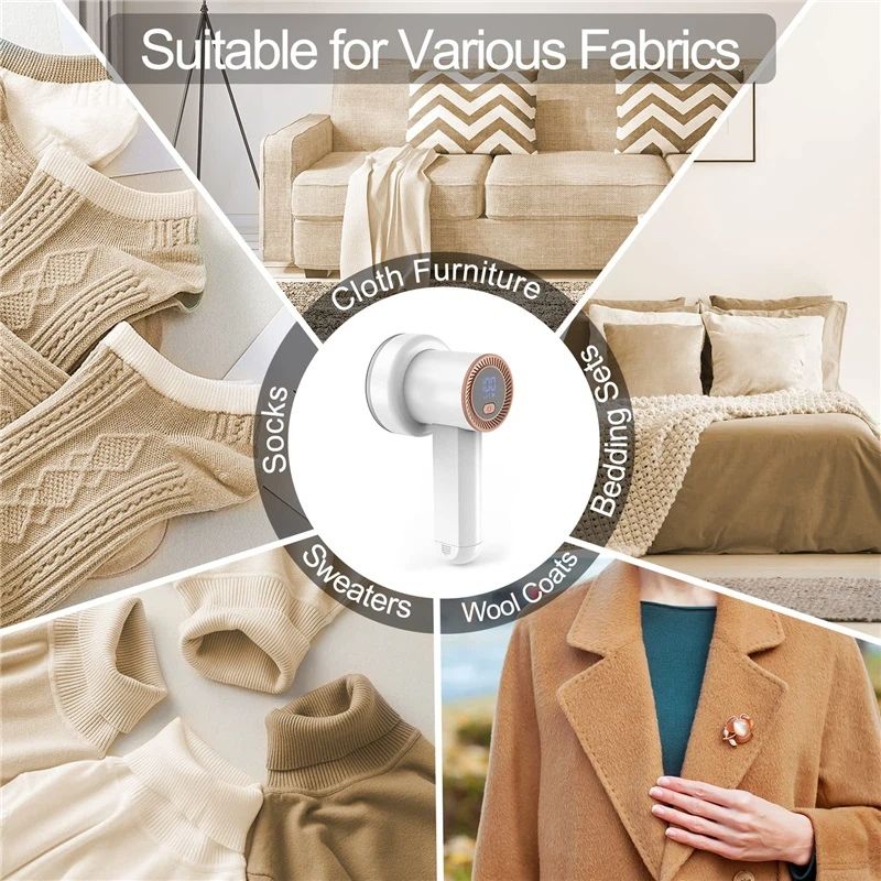 Fabric Shaver Fuzz Remover Rechargeable, Electric Lint Remover Shaver with 2Blades , Digital Display, Sweater Couch Fabric Pill Shaver for Sweater90*107*190mm
