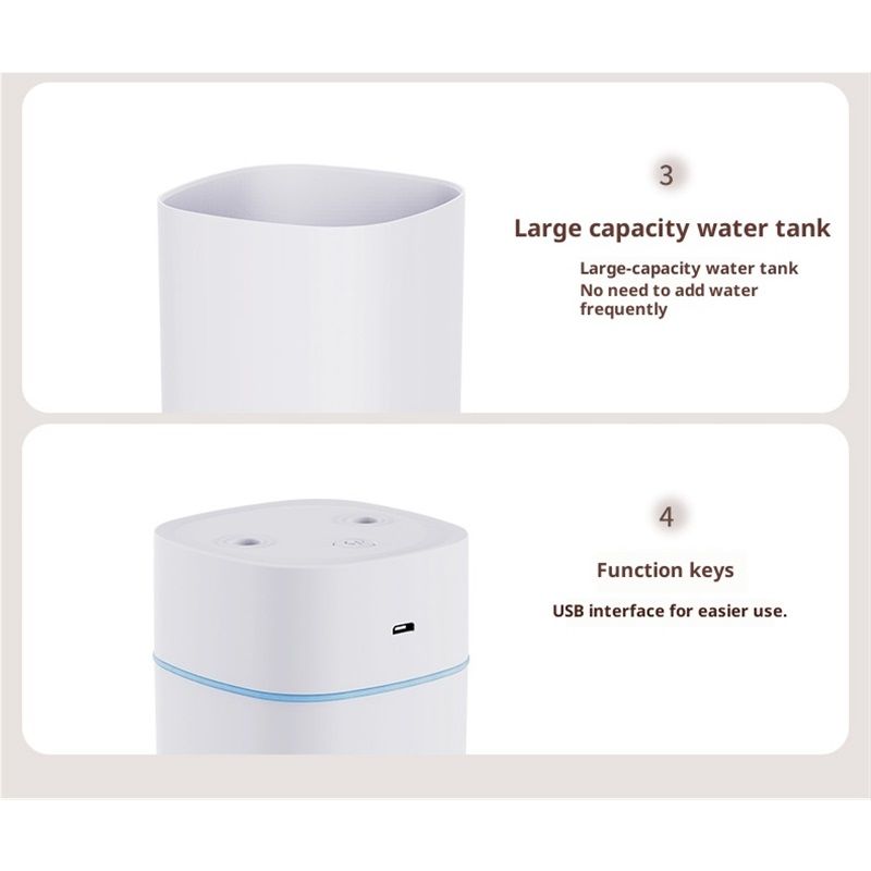 Portable Humidifier - Small Air Humidifiers for Bedroom, Plants, Office, Travel - Cool Mist Humidifiers, White