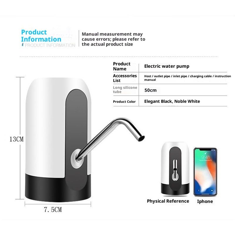 Water Dispenser , Water Jug Dispenser Universal Electric Water Bottle Dispenser, Water Pump for Bottle with Silicone Guanzi