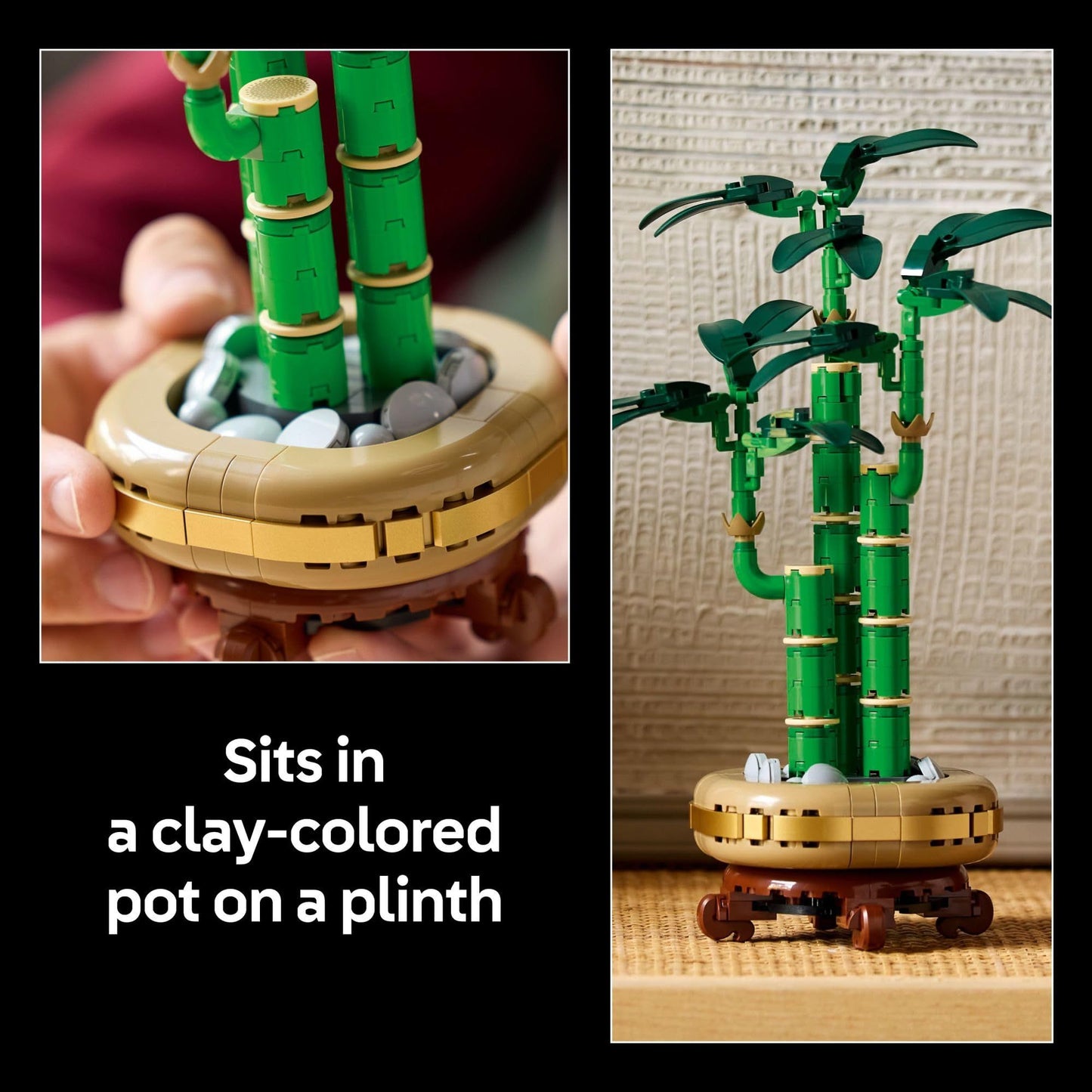 Botanicals Lucky Bamboo Building Set - Artificial Plant for Indoor Home Décor, Adults Ages - Fake Plant Decoration for Table, Desk, Office - Gift for Birthdays, 325 particles