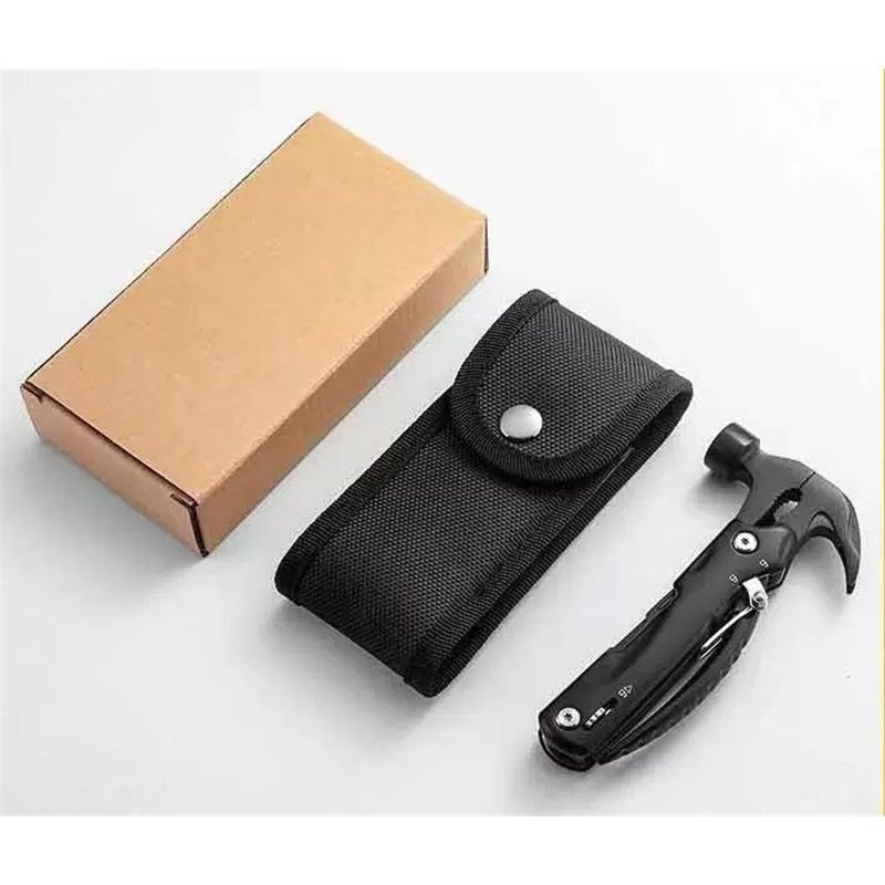 12 in 1 Hammer Multitool Gifts for Men, White Elephant Gifts for Adults, Mens Gifts for Dad Him Husband, Christmas Gift for Mens Dad Him, Camping Essentials Gear,black(14*7cm)
