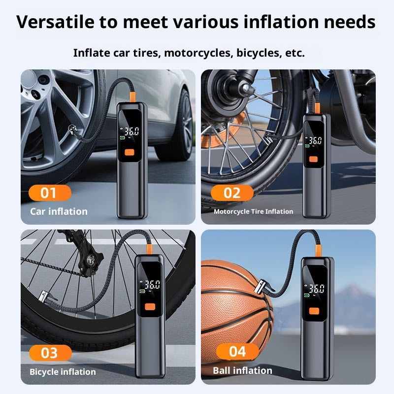 Tire Inflator Portable Air Compressor Cordless Rechargeable Digital Car Tire Pump for Car, Motorcycle, Bicycle & Balls