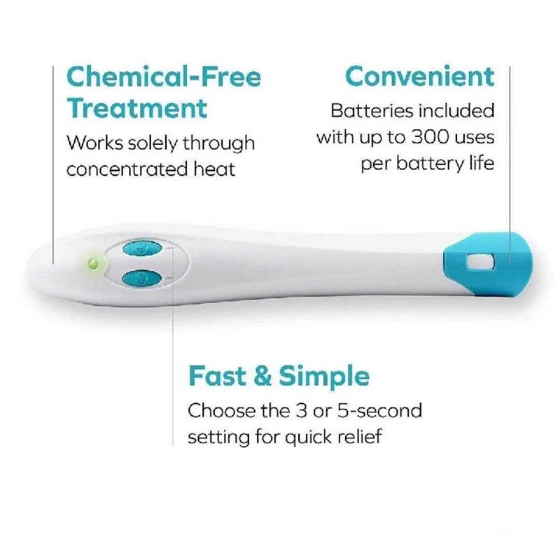 The Electronic Bug bite Treatment for Mosquito Bites,Without Chemicals - Treatment by Heat, Each battery pack can be used up to 300 times including batteries