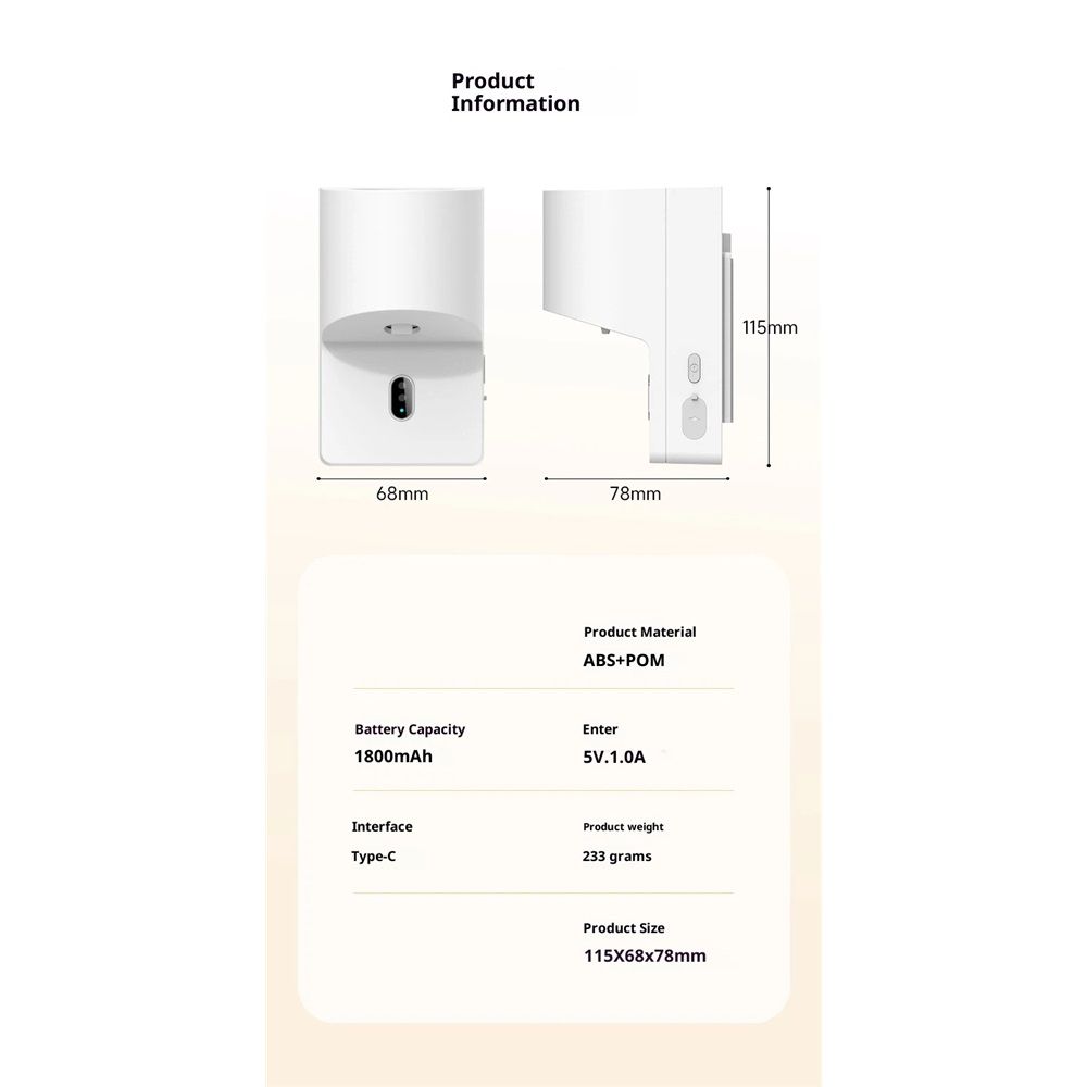 Automatic Induction Toothpaste Dispenser Wall Mounted for Bathroom,1800mAh Rechargeable,4 Gears Electric Toothpaste Squeezer Dispenser for Kids and Adults (White)