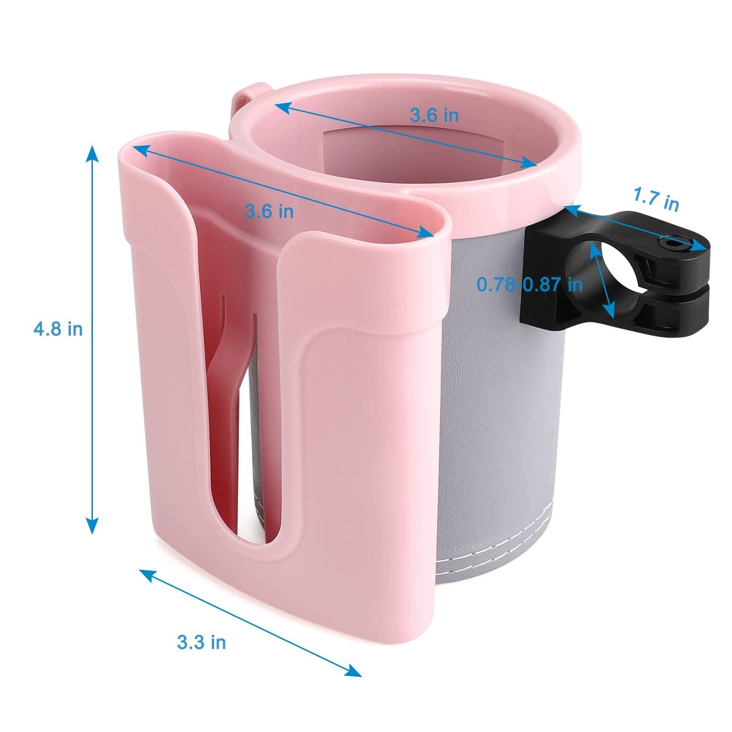 Bike Cup Holder with Cell Phone Holder Key Holder for Bicycle Motorcycle Scooter Scooters, Grey Pink Grey Pink