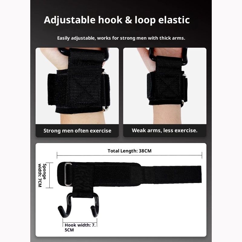 Weight Lifting Hooks (Pair), Wrist Strap Hooks for Weightlifting, Adjustable Men and Women Gym Lifting Straps Hook for Pull-Ups, Deadlifts, Strength Training, and Fitness Workouts