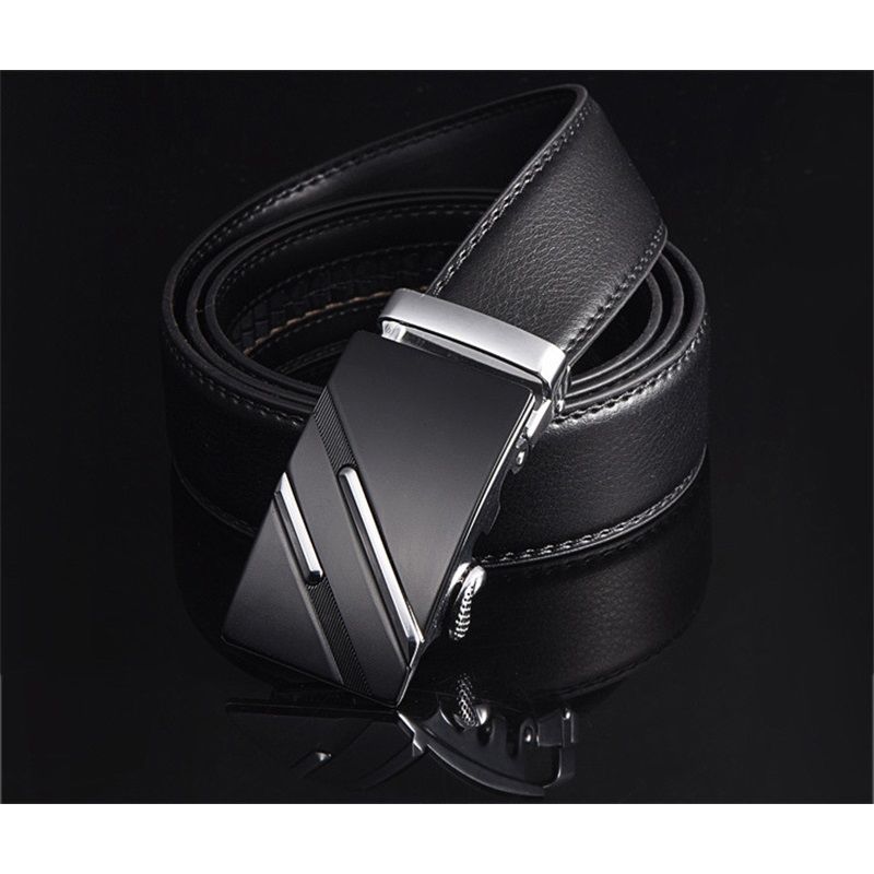 Men's Automatic Belt Leather Business Casual Style Slide belt, for men Slide Belt Strap Automatic Leather Belt Buckle
