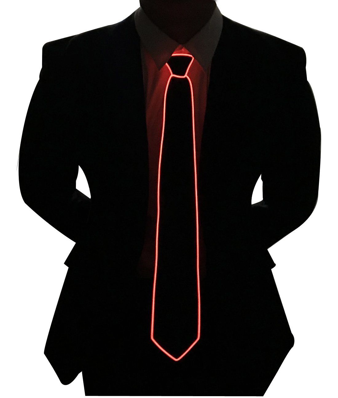 Led Tie Light Up Ties Novelty Necktie For Men LED Light Up Ties Costume Accessory Light Up Neckties(Red)