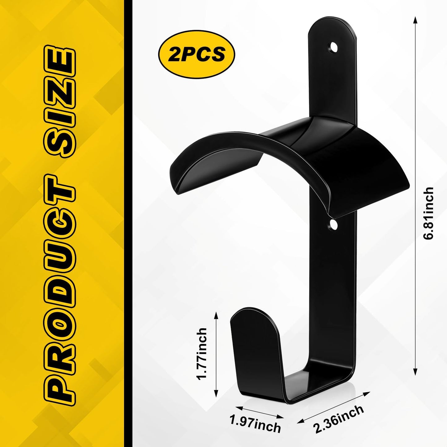 2pcs Horse Bridle Rack Wall Mount Black Metal Bridle Holder with Hook and Screws Bracket for Horse Barn Tack Room Stall Storage