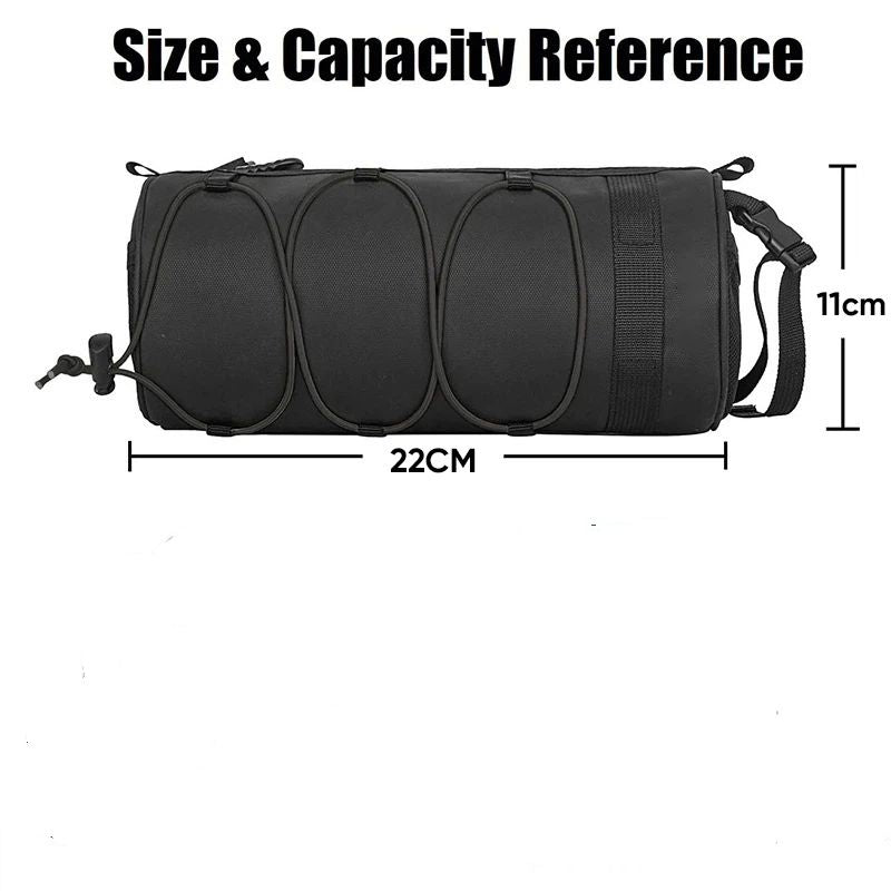 Bike Handlebar Bag, Bicycle Front Bag Shoulder Bag Storage Bag with Shoulder Strap for Road Mountain Bike Cycling Travel(black,22*11*11cm)