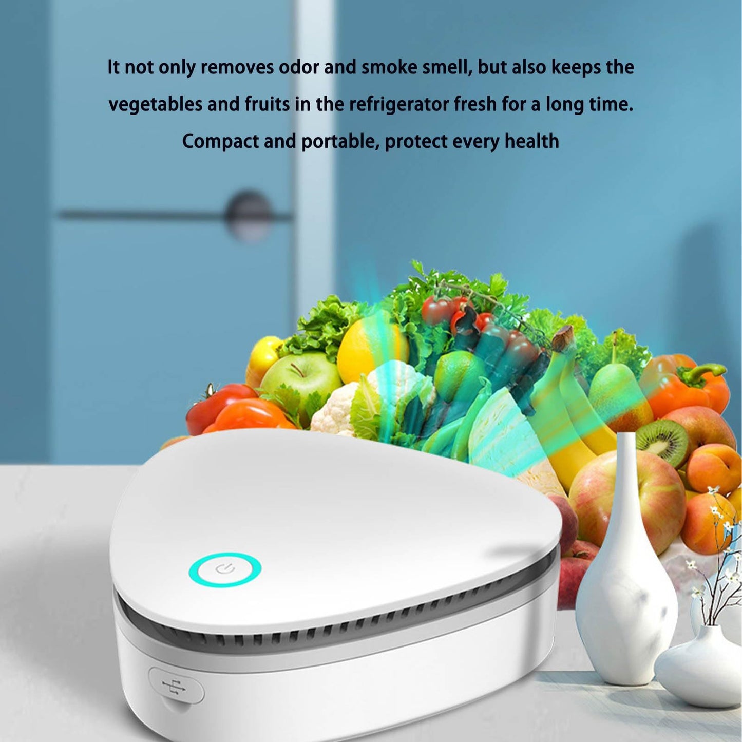 Odor Remover Machine for Smoke Smell, Smoke Odor Remover, Odor Remover for Smoke Smell, Mini Ultimate Odor Purifier for Home,Car,Refrigerator,Shoe Cabinet(11.5*11.5*4.3cm,white)