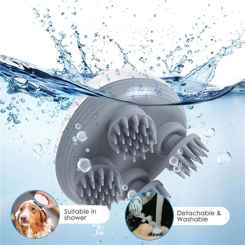 Electric Scalp Massager, Head Massager with 4 Massage Heads, Back and Scalp Massager Relieving Tight Stiffness Muscles(white,11*7cm)