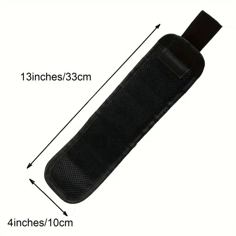 Magnetic Wristband by Wrap-It Storage - Black - Great Father Gift Wrist Magnet Tool Belt and Screw Holder(Black 5 rows with 10 magnets)Only wristband