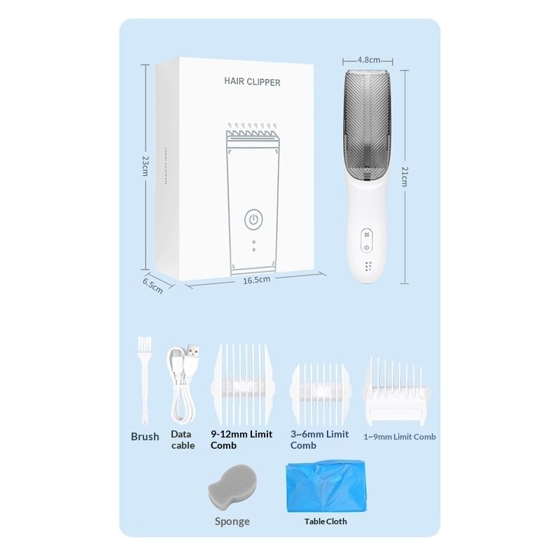 Cordless Baby Hair Clippers, 3 Guide Combs Baby Hair Clipper Quiet Hair Clipper for Baby, Hair Clipper Auto Suck Snipped Hair, IPX7 Waterproof Rechargeable white