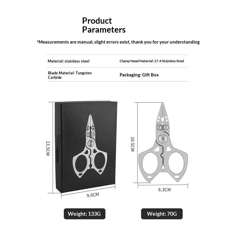 Fishing Pliers Saltwater, Stainless Steel Fishing Pliers with Split Ring, Fish Hook Remover, Fishing Gift for Men