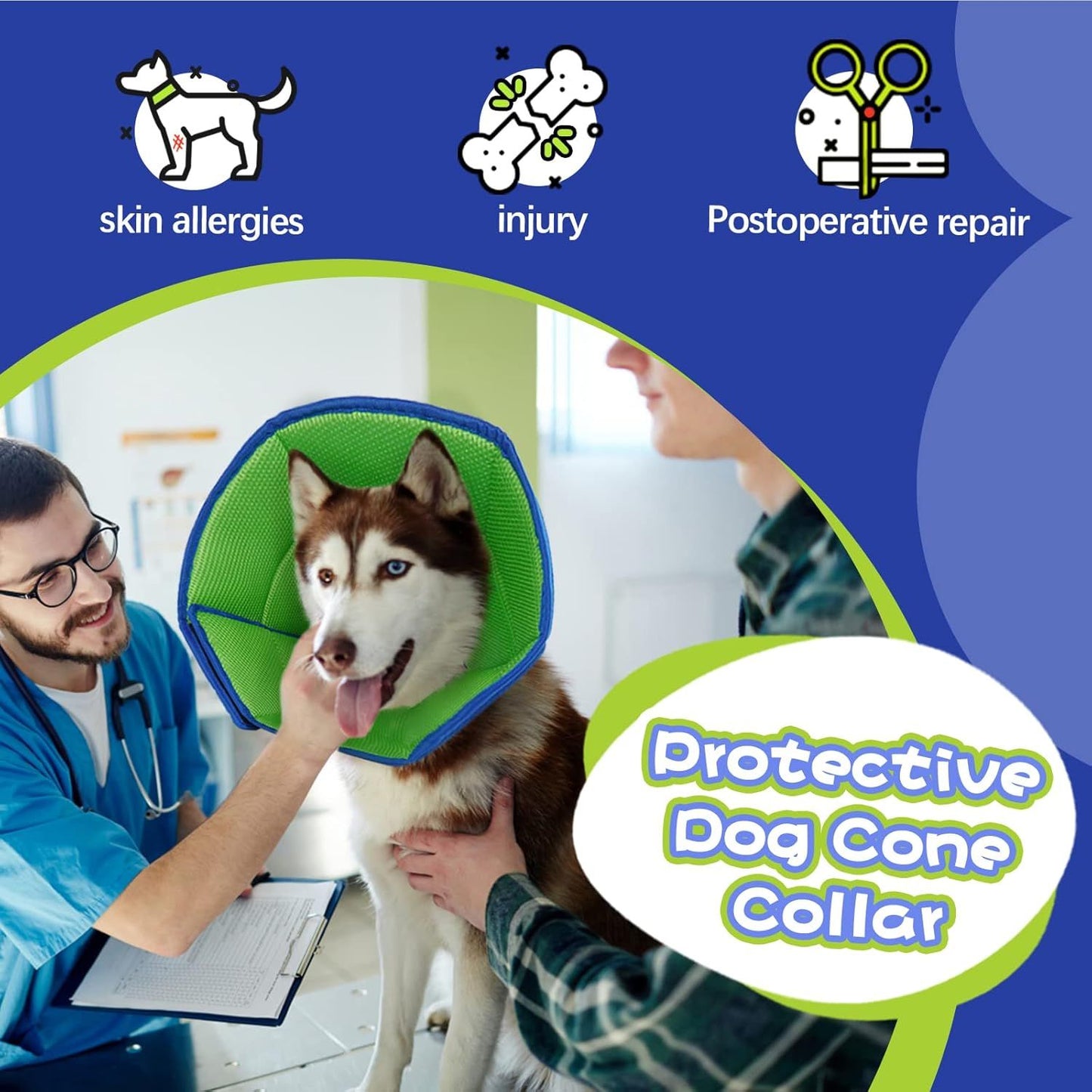 Dog Cone Collar After Surgery, Adjustable Soft Recovery Cone for Small Dogs to Stop Licking, Light-Weight Comfortable Elizabethan Collar for Dogs Anti-Bite Lick Protective Wound(S)