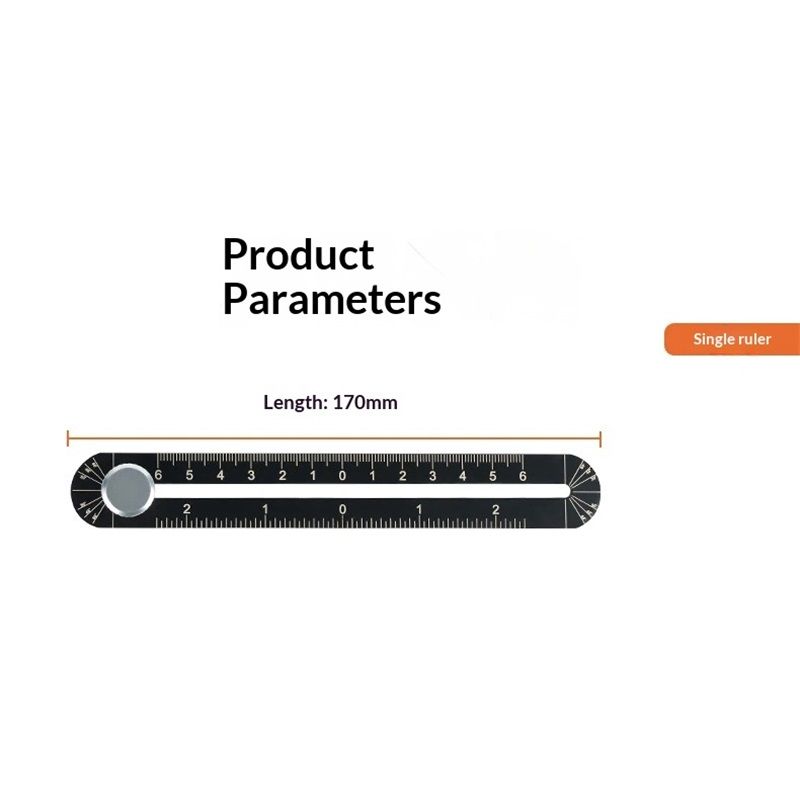 Multi Angle Measuring Ruler,12-Sided Angle Measurement,Tile Holes Measure Ruler Holes Positioning Apertures,Upgrade Multi Angle Ruler/Metal/Black