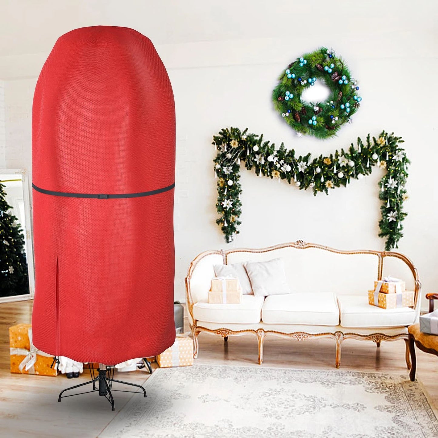 Upright Christmas Tree Storage Bag,Oxford Fabric Tear Resistant Adjustable Christmas Tree Storage Bag for 9 FT Assembled Trees(Excluding Christmas tree)
