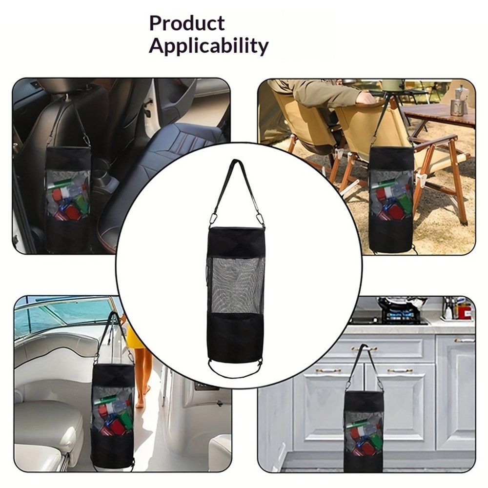 2 Pack Boat Trash Bag, Portable Trash Mesh Bags, Boats Trash Can Boat Garbage Container Boat Accessories for Boat Kayak Camper Fishing Cabin Storage Men Women Adult(black)