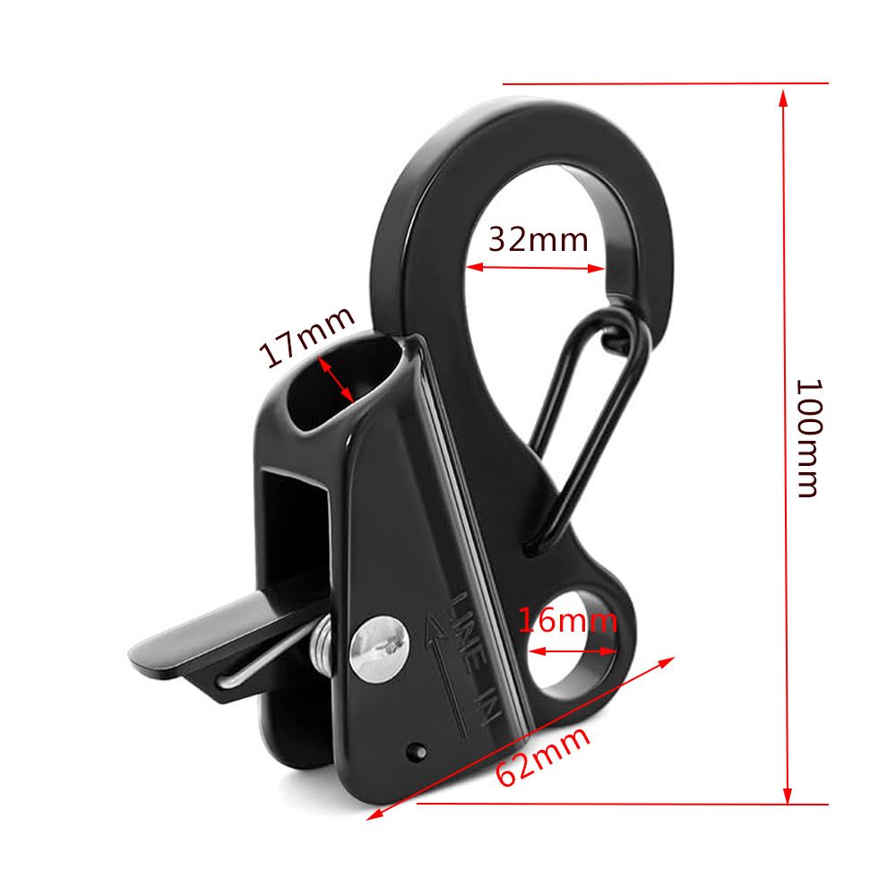 Boat Anchor Hook Sliding Hook,Stainless Steel Easy to Use Knotless Anchor System with Quick Release for 3/8" Rope Jet Skis Pontoon (black)
