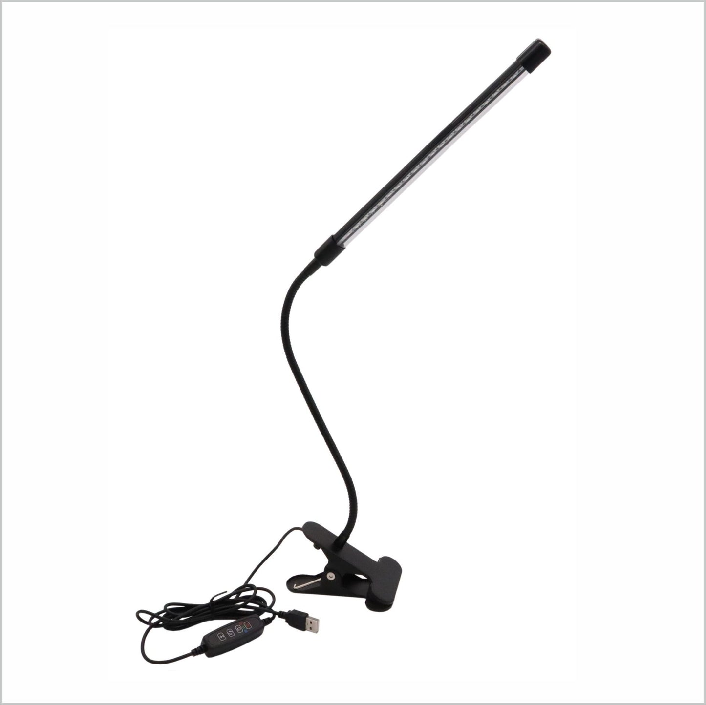 Clip on Desk Lamp LED Reading light Dimmable USB Small Clamp Lamp Adjustable Flexible Gooseneck Table Light for Bed Headboard, Nail, Home Office,Computer(Black)