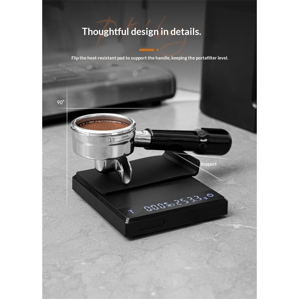 Espresso Scale with Timer,Small Coffee Scale with Solid-Liquid Detection,Auto Tare Digital Coffee Bean Scale,0.1g Accurate Weighting,3 Mode,Black(0.3g-2000g)